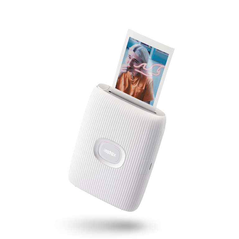INSTAX mini LINK2 mini film format portable smartphone instant photo printer, multiple templates, Clay White