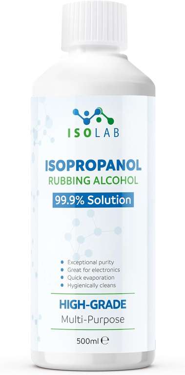 IsoLAB - Isopropanol Rubbing Alcohol - 99.9% Pure Isopropyl Alcohol - 500ml