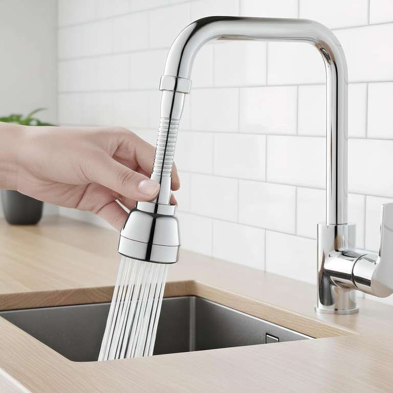 Kitchen Faucet Aerator with Sprayer – Adjustable Water-Saving Nozzle – Free Delivery over £15