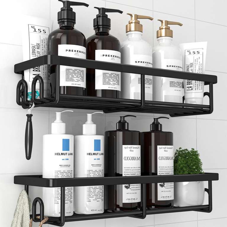 Kitsure 2 Pack Rustproof Shower Caddy - Minimalist Style Bathroom Shelves - Sold by LILIWAIWAI-EU / FBA