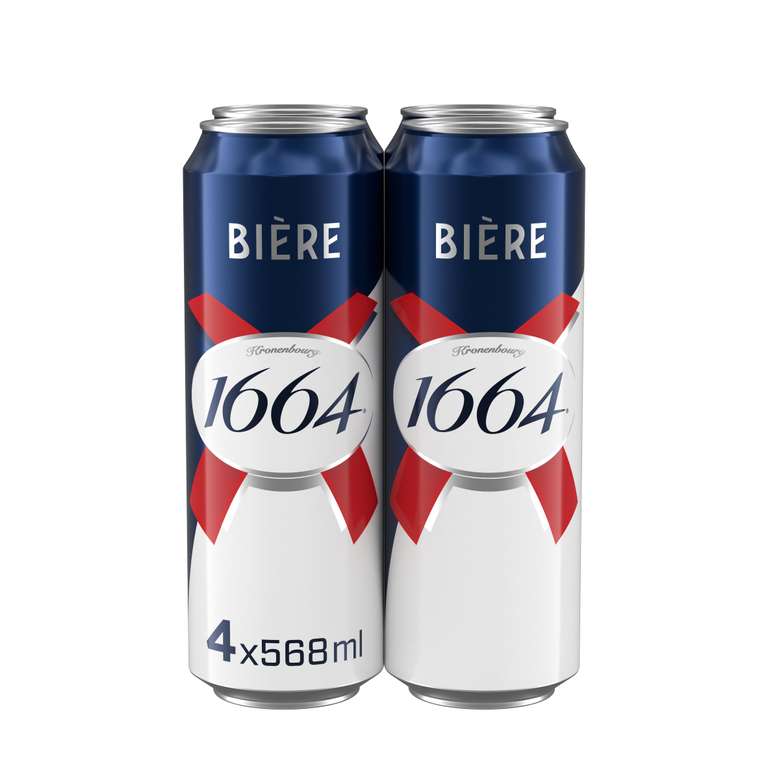 Kronenbourg 1664 Bière Blonde 4 × 568ml x 3 (12 pint cans - 3 for 2 offer)