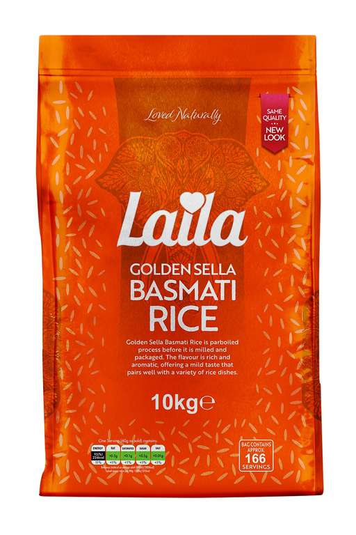 Laila Sella Basmati Rice 10 Kg - £12.15 / £11.47 S&S