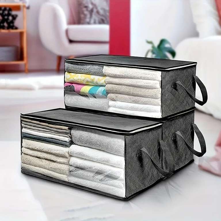 Large Storage Bags,Clothes Blanket Storage Bins Foldable Closet Organizers, with Code(Prime Only)- Amazon Haul (Free Delivery with £15)