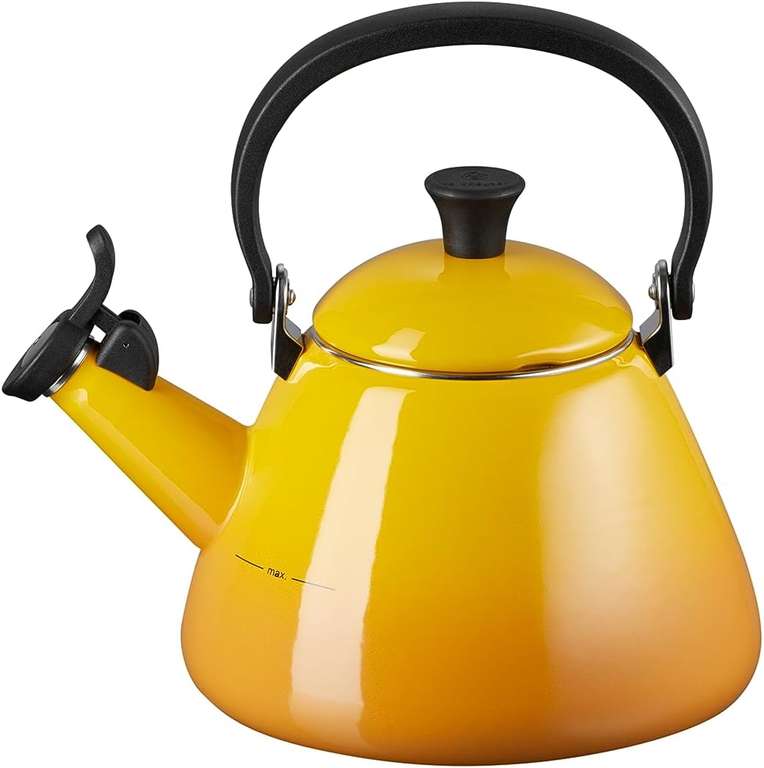 Le Creuset Kone Stove-Top Kettle with Whistle, Suitable for All Hob Types Including Induction, Enamelled Steel, Capacity, 1.6 L, Nectar
