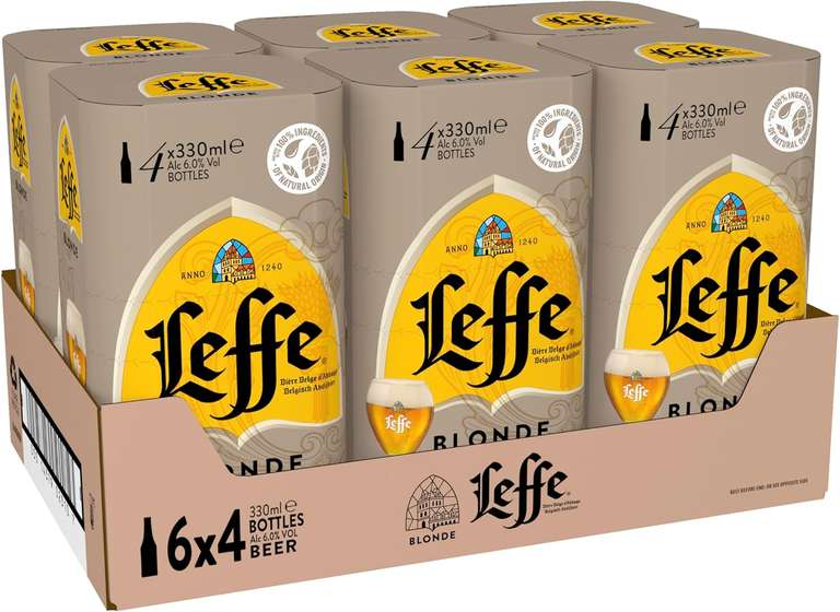 Leffe Blonde Beer Bottle 24 x 330ml ABV 6%