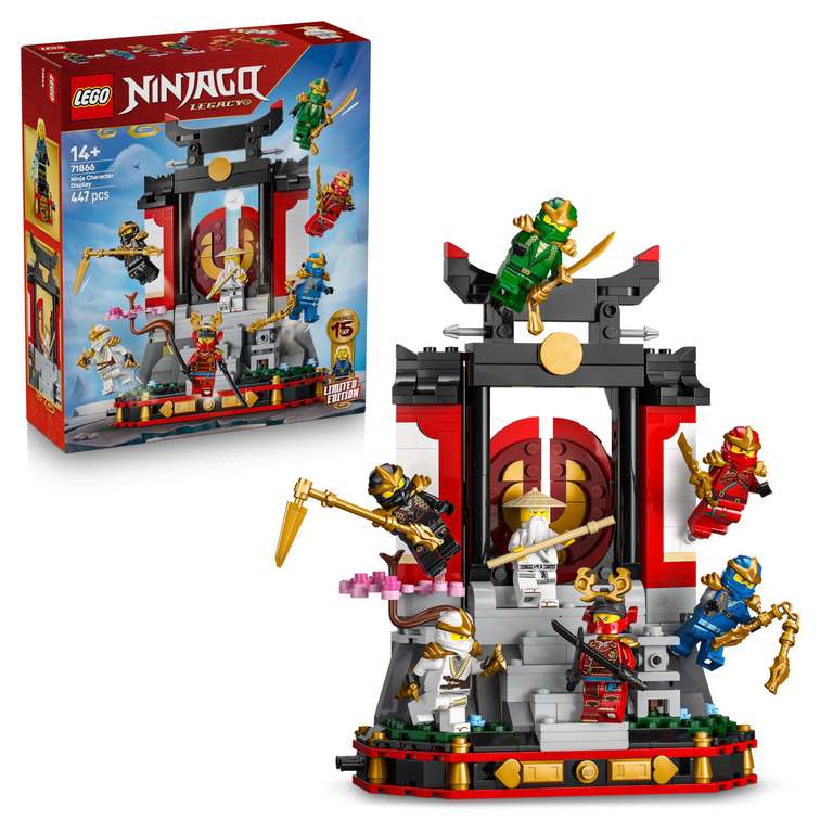 Lego 71866 Ninjago Ninja Character Display 15th Anniversary - Monastery Gate Model Kit w/ 8 Collectible Minifigures & Swords