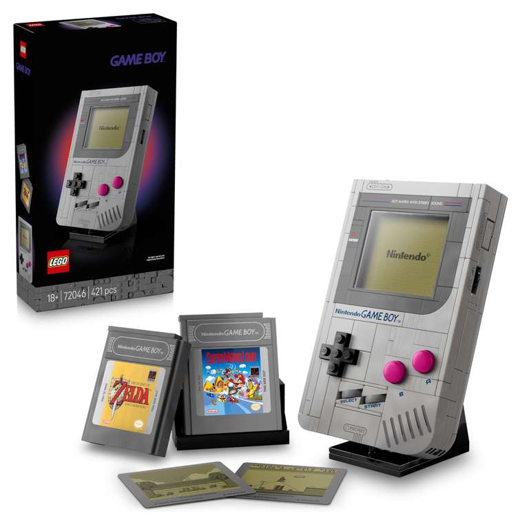 LEGO 72046 Super Mario Game Boy Nintendo Display Model Kit with 2 Cartridges incl. Zelda