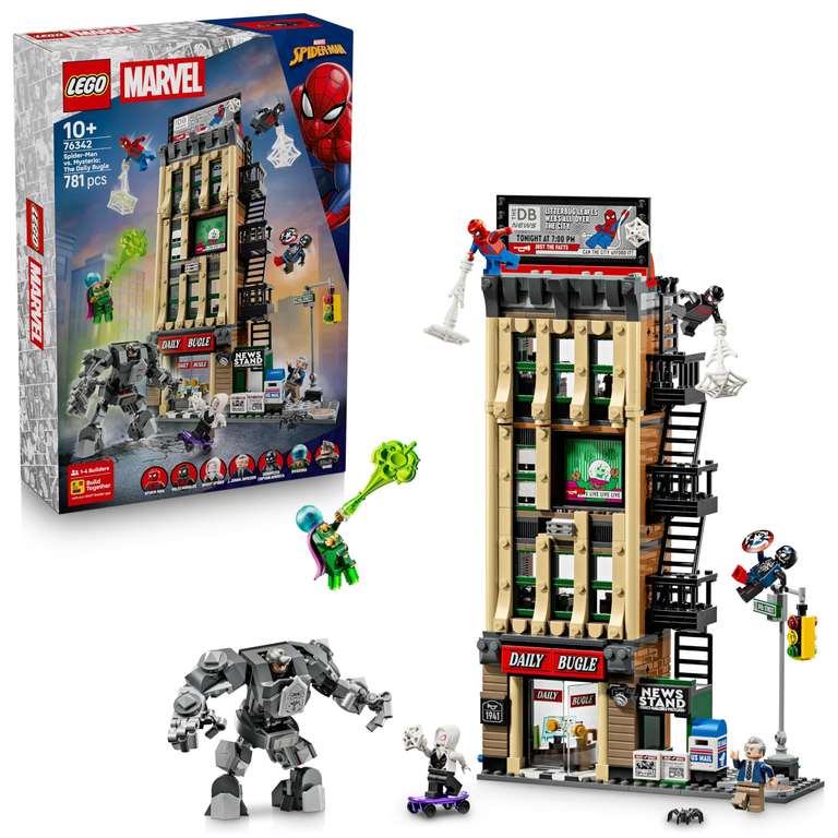 LEGO ǀ Marvel Spider-Man vs. Oscorp - Interactive Toy with a Motorbike, 8 Minifigures incl. Miles Morales & Green Goblin 76324