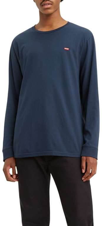Levi's Men's Long-Sleeve Original Housemark Tee T-Shirt (Size XXL) Cotton + Patch Dress Blues