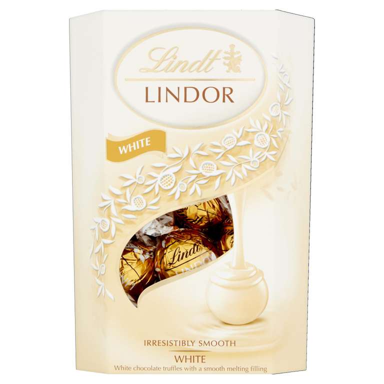 Lindt Lindor White Chocolate or Double Chocolate Truffles – 200g Box (Approx. 16 Balls)