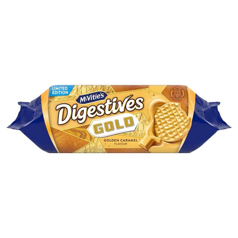 McVitie's Gold Chocolate Digestive Biscuits, Golden Caramel Flavour, Limited Edition, 232 g (S&S £1.28/£1.15)