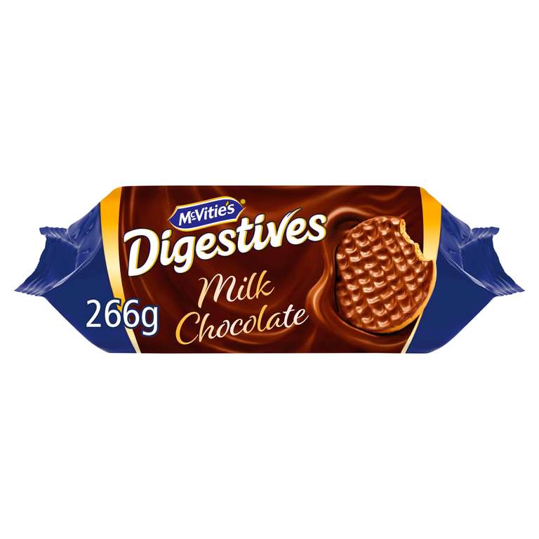 McVitie's Milk Chocolate Digestive Biscuits 266g - £1.28 S&S