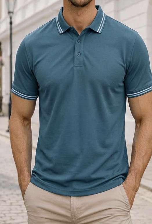 Mens Deep Blue Polo Shirt ( Size L only )