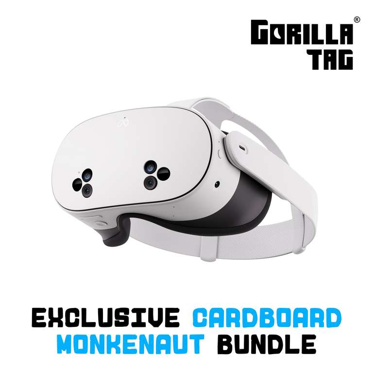 Meta Quest 3S 128GB | VR Headset - Gorilla Tag Cardboard Monkenaut Bundle (Prime Exclusive)