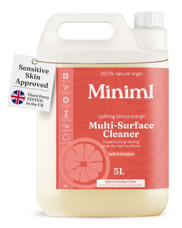 Miniml Eco Multi Surface Cleaner General Purpose Spray 5L Refill – Blood Orange Scented