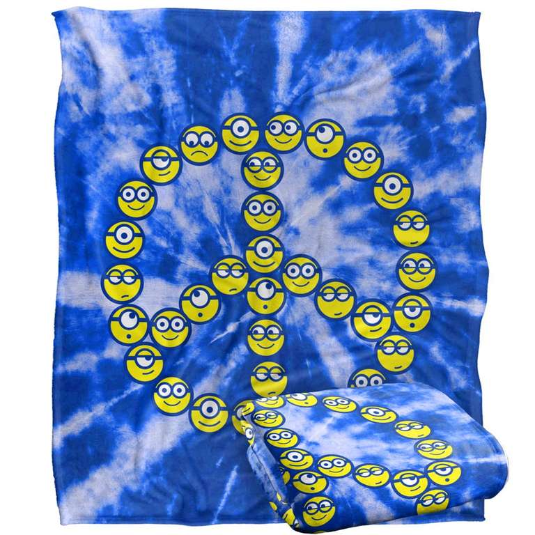 Minions Blanket, 152 x 127 cm, Peace Sign Minions Silky Touch Super Soft Throw Blanket, 50" x 60"