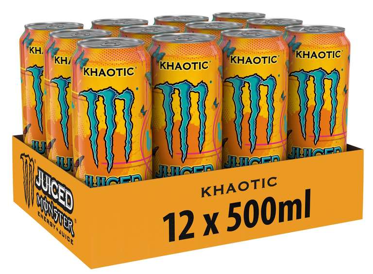 Monster Can Khaotic 500 ml (Pack of 12) S&S - £12.62