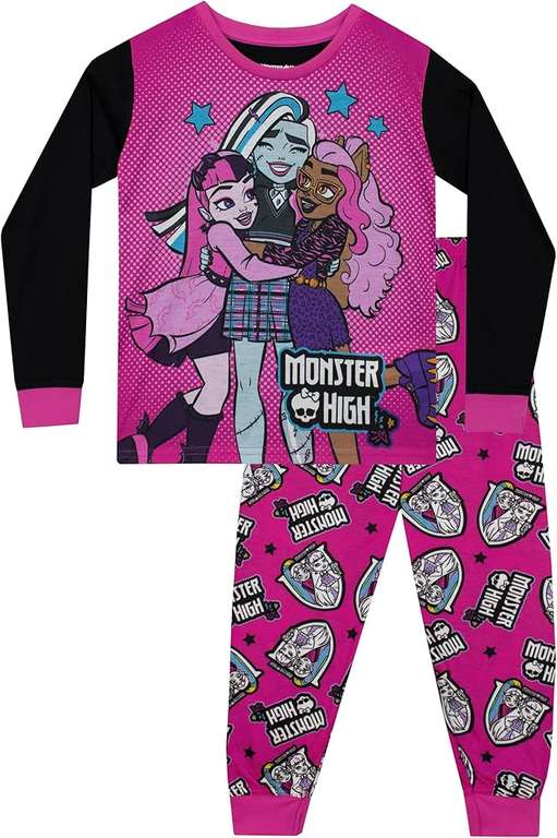 Monster High Pyjamas Long Sleeve Girls Pjs Ages 5 To 13 Years - Sold by Character UK / FBA