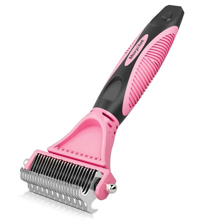 morpilot Dog / Cat Grooming Comb, 23+12 Double Sided Undercoat Rake Dematting Deshedding Tool