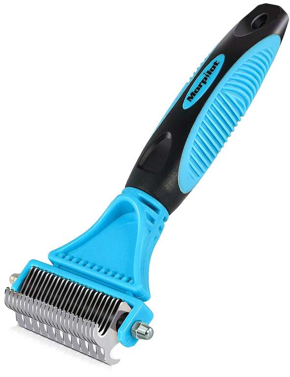 Morpilot Dog & Cat Brush - 23+12 Double Sided Deshedding Tool, Undercoat Rake & Slicker Brush