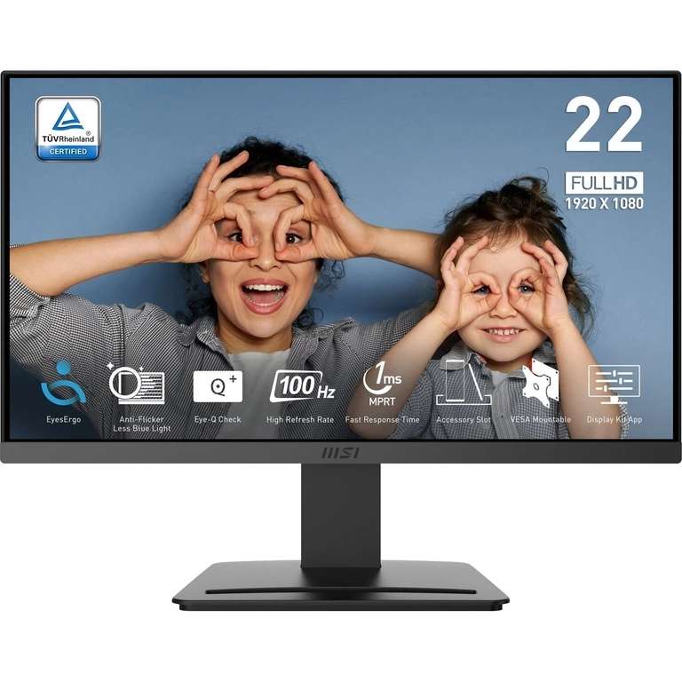 MSI CMS Pro MP223 E2 - 22" FHD, VA Panel, 100Hz, 1ms, HDMI & DP Monitor - W/Code - Sold by ao (UK Mainland)