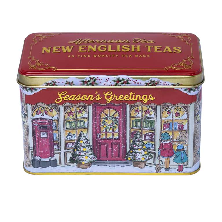 New English Teas Woodland Friends English Loose Tea Selection – 3x Mini Tins featuring Stag, Badger & Blue Tit