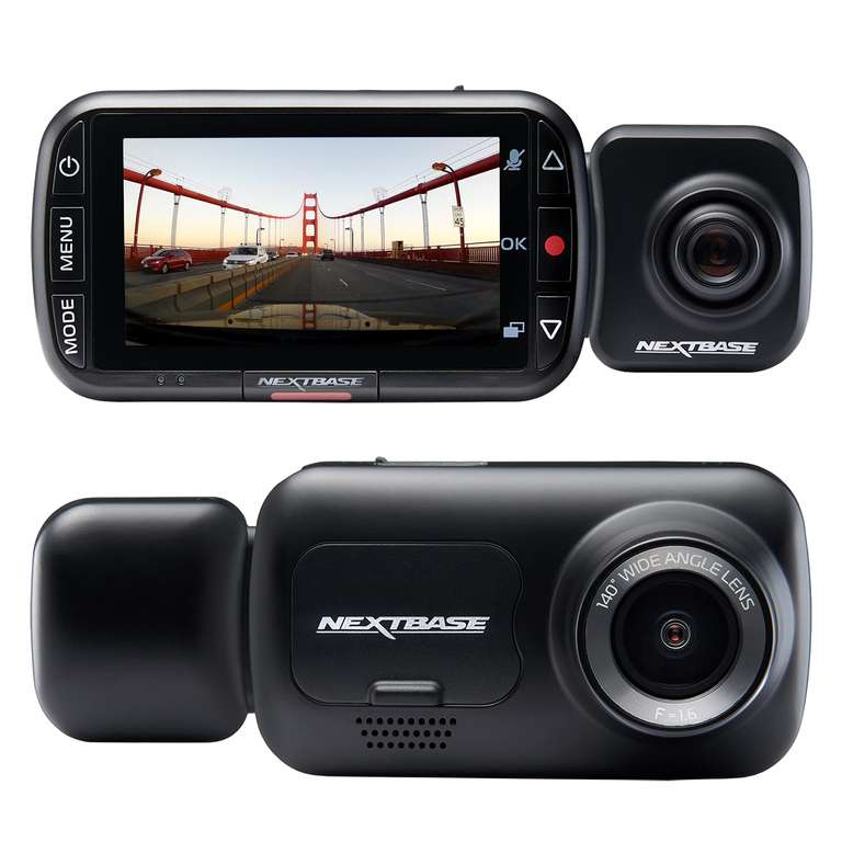Nextbase 222x Dash Cam Front and Rear Camera - Full HD 1080p with Rear View Module, Parking Mode, Night Vision, G-Sensor -Sold By iZilla FBA