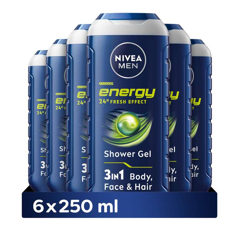 NIVEA MEN Energy Shower Gel (6 x 250 ml)