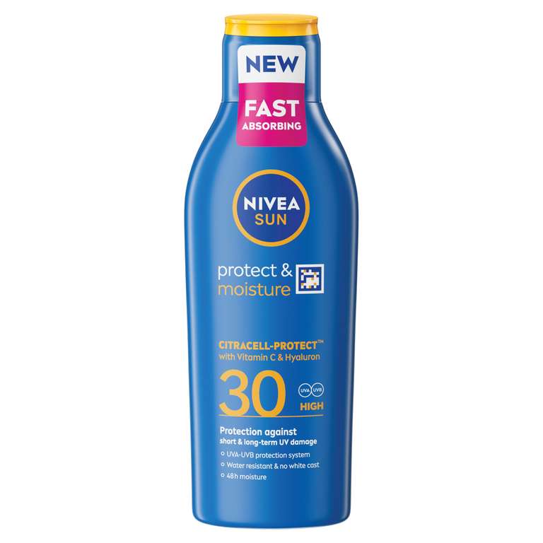 NIVEA SUN Protect & Moisture Sun Lotion SPF 30 200ml - S&S £4.62 / £4.36