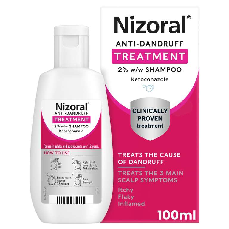 Nizoral Anti-Dandruff Treatment Shampoo - Contains Ketoconazole, 1 x 100ml