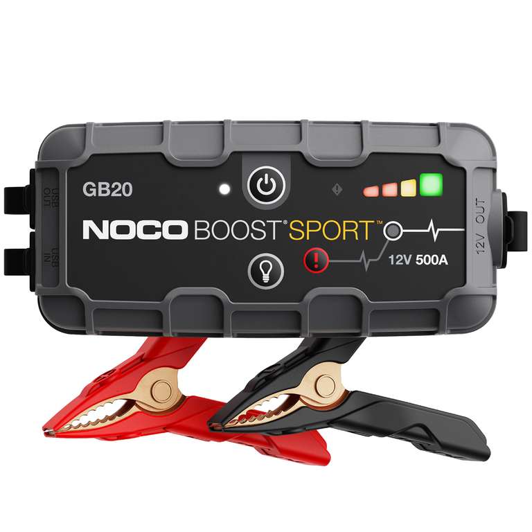 NOCO Boost GB20: 500A UltraSafe Jump Starter Power Pack – 12V Car Battery Booster, Portable Power Bank & Jump Leads - For 4.0L Petrol Engine
