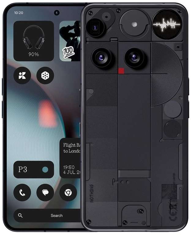 Nothing Phone (3) 5G Smartphone 256GB AI Mobile Phone SIM Free Black Refurbished Excellent with code. Sold By Argos (UK mainland)