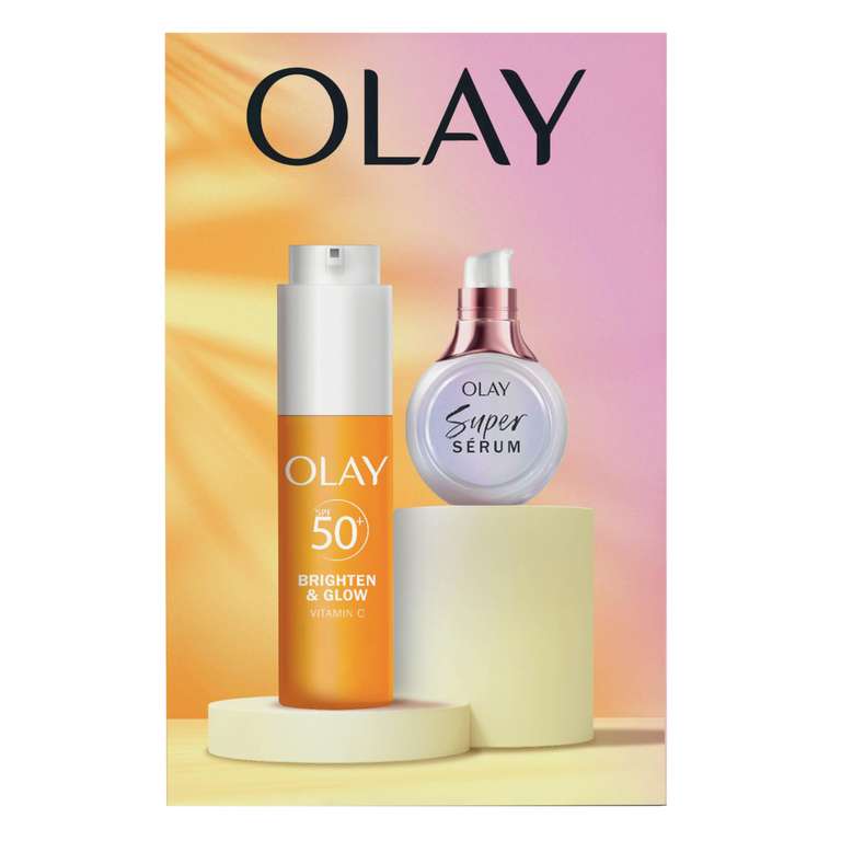 Olay Brighten And Glow SPF 50 Gift Set with Mini Super Serum