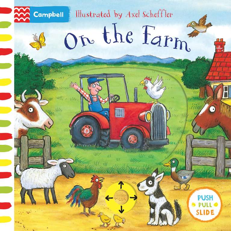 On the Farm: A push pull slide board book for toddlers, from the illustrator of The Gruffalo