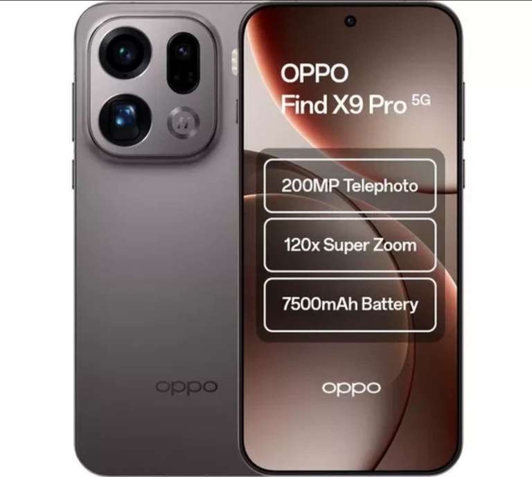 OPPO Find X9 Pro - 512 GB, Titanium Charcoal - REFURB-A Currys Clearance
