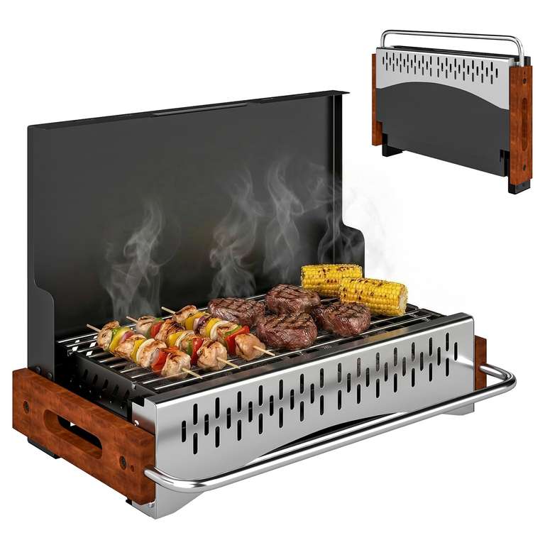 Outsunny Portable Mini Charcoal Barbecue Grill with Suitcase Shell, Green - w/Code, Sold By Outsunny (UK Mainland)