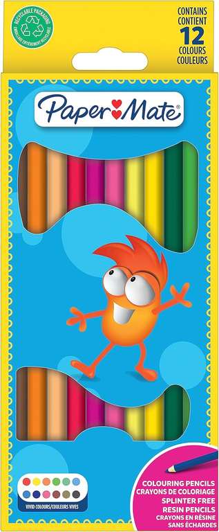 Paper Mate Children's Colouring Pencils | Assorted Colours | 12 Count