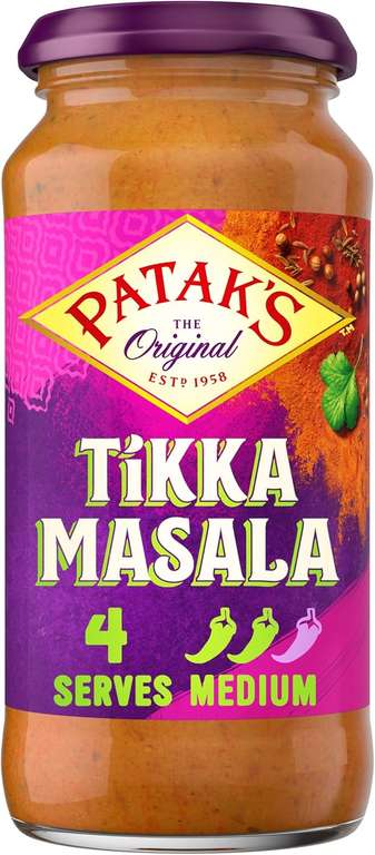 Patak's Tikka Masala Curry Sauce - 4 X 450g - S&S £3.85