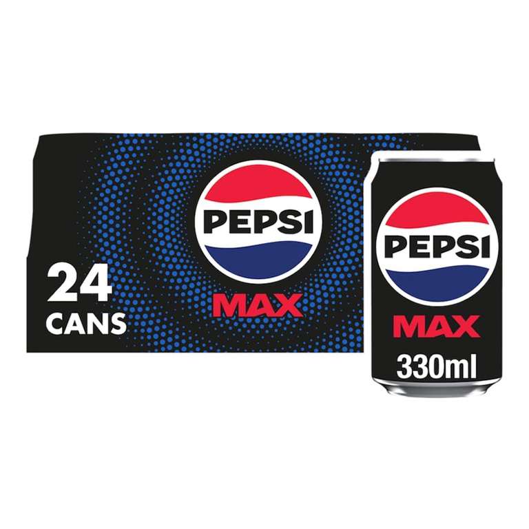Pepsi Max No Sugar Cola Cans 24 × 330ml (Subscribe & Save £7.12 /£6.37)