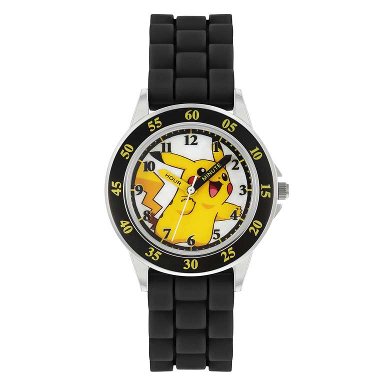 Pokemon Kids Black Silicone Strap Time Teacher Watch - Sold by Precision Time Store / FBA
