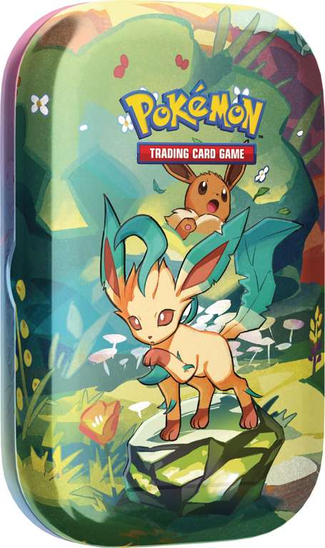 Pokémon TCG: Scarlet & Violet—Prismatic Evolutions Mini Tin – Leafeon (2 Booster Packs & 1 Coin) - Invite Only