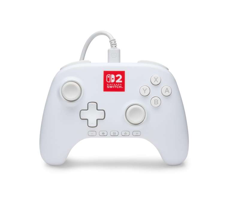 PowerA Advantage Wired Controller for Nintendo Switch 2 with Lumectra - White, Officially Licensed, RGB Lighting, Hall Effects