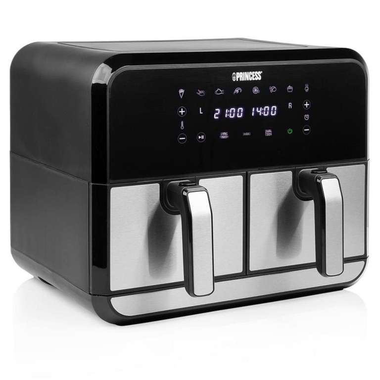 Princess double basket air fryer with 2x4L capacity