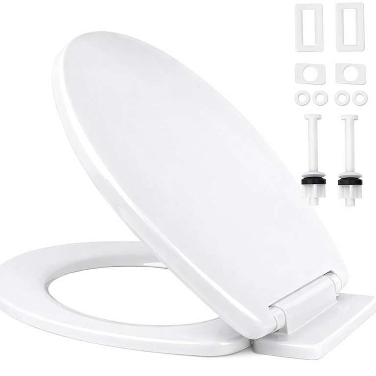 Ram White Soft Close Toilet Seat with Quick Release for Easy Clean - White