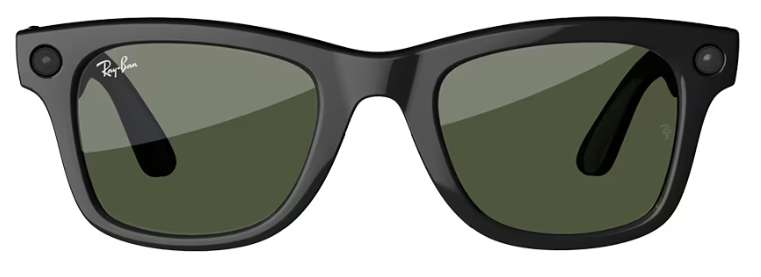 Ray Ban Meta Wayfarer Shiny Black-G15 Green Smart Glasses (Gen 1)