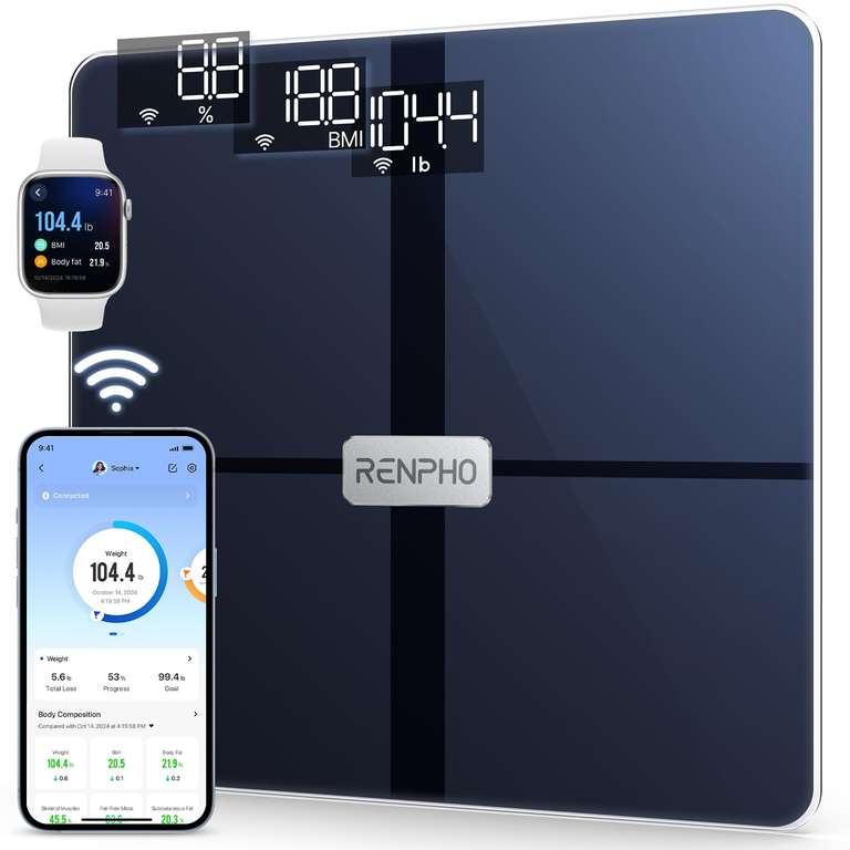 RENPHO Wi-Fi Body Composition Scales for Body Weight with Baby Mode, Bluetooth Body Fat Scale