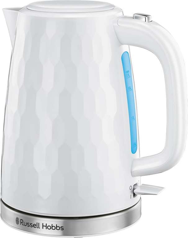 Russell Hobbs Honeycomb Electric 1.7L Cordless Kettle, 3KW, White