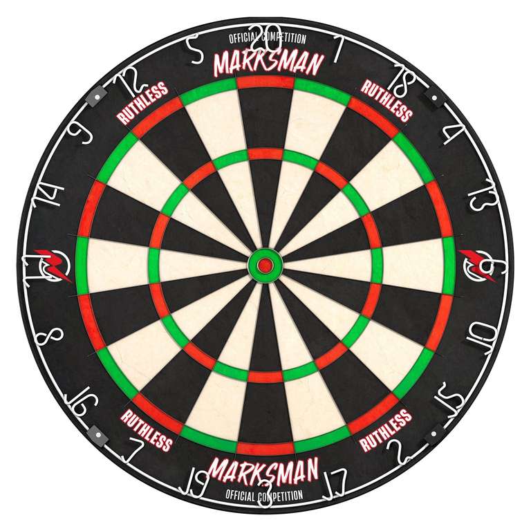 Ruthless Marksman Dart Board | Professional Level Ultra Thin Wire Sisal Dartboard for Steel Tip Darts - Sold by Darts Corner FBA