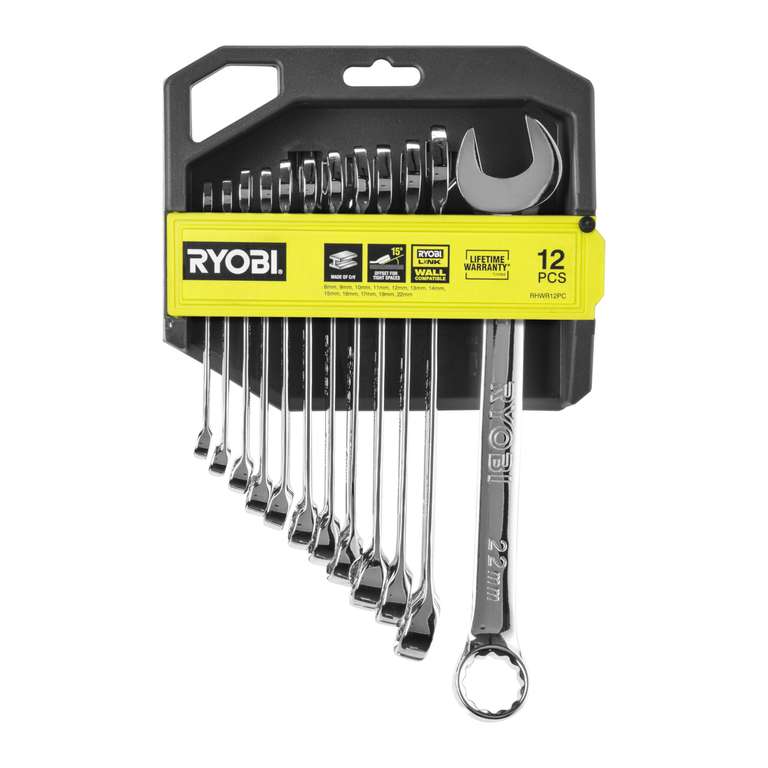 RYOBI RHWR12PC Combination Wrench Set (12 Pieces)