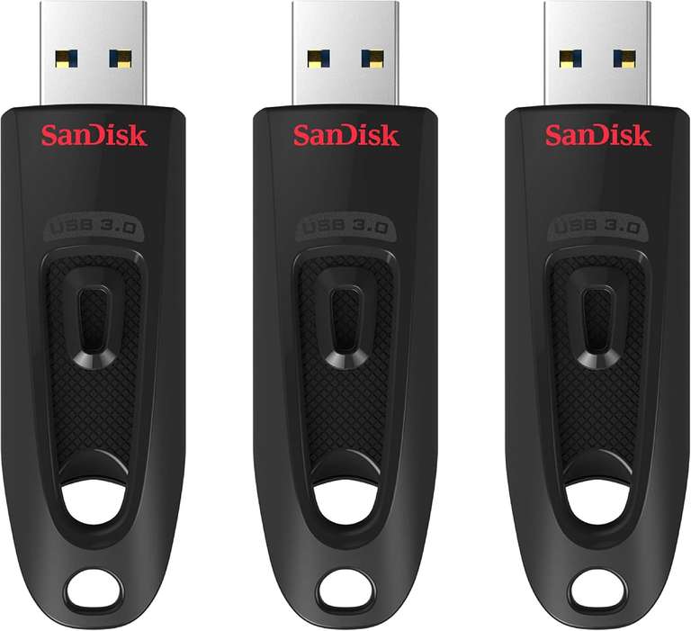 SanDisk Ultra 64GB USB Flash Drive USB 3.0 up to 130MB/s Read - Pack of 3